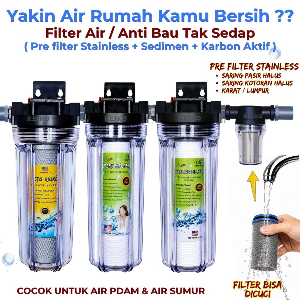 FILTER AIR 4 TAHAP TOREN SUMUR PDAM KERUH PRE FILTER FULL SET  / PENJERNIH AIR SUMUR PDAM