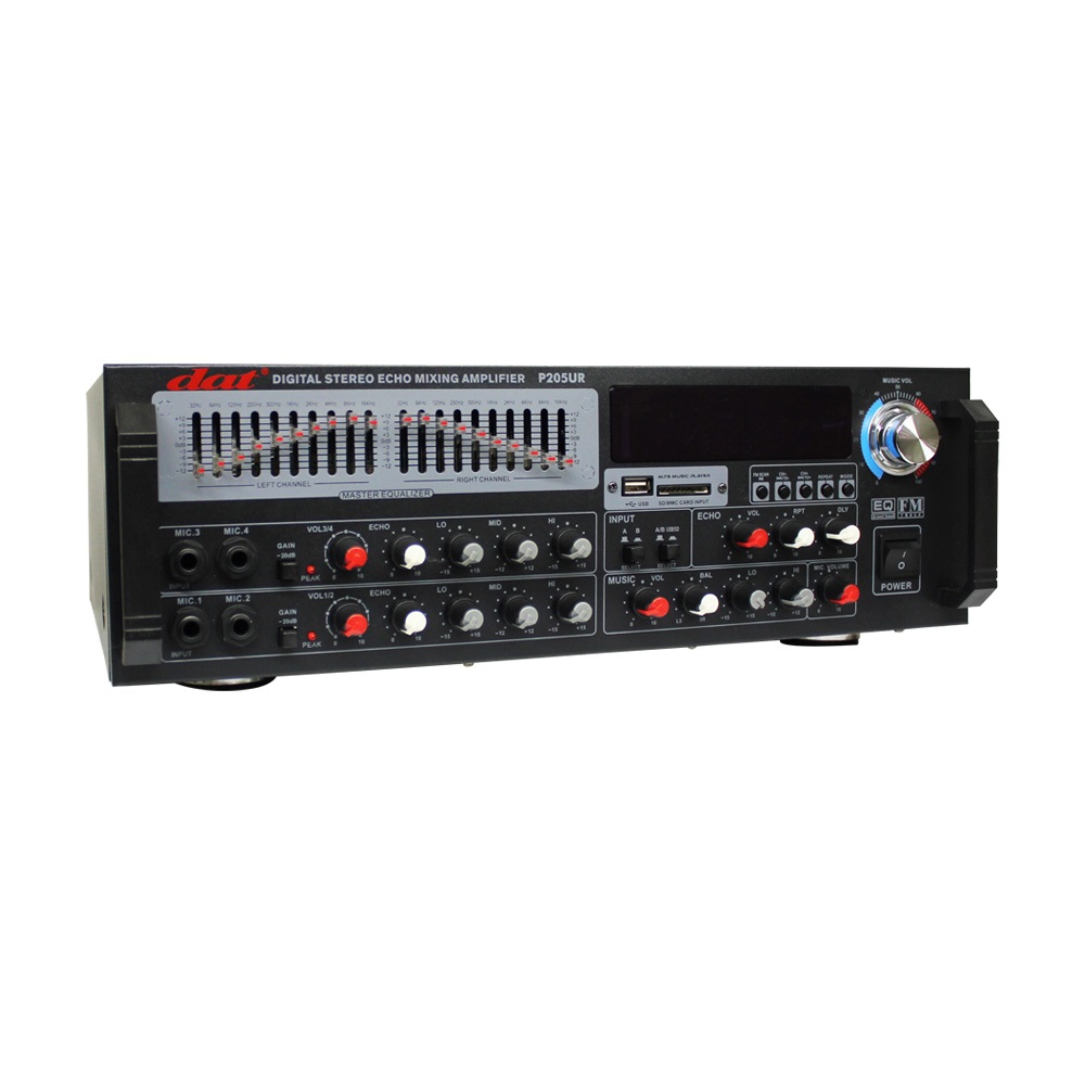 AMPLIFIER DAT P-205UR/ P-203QU RMS 500 WATT  BLUETOOTH USB AMPLI KARAOKE DAT P-205 UR/ P-203 QU