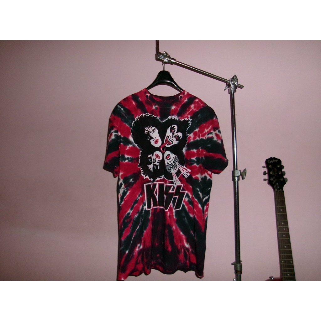 kaos band KISS bootleg liquid blue tie dye