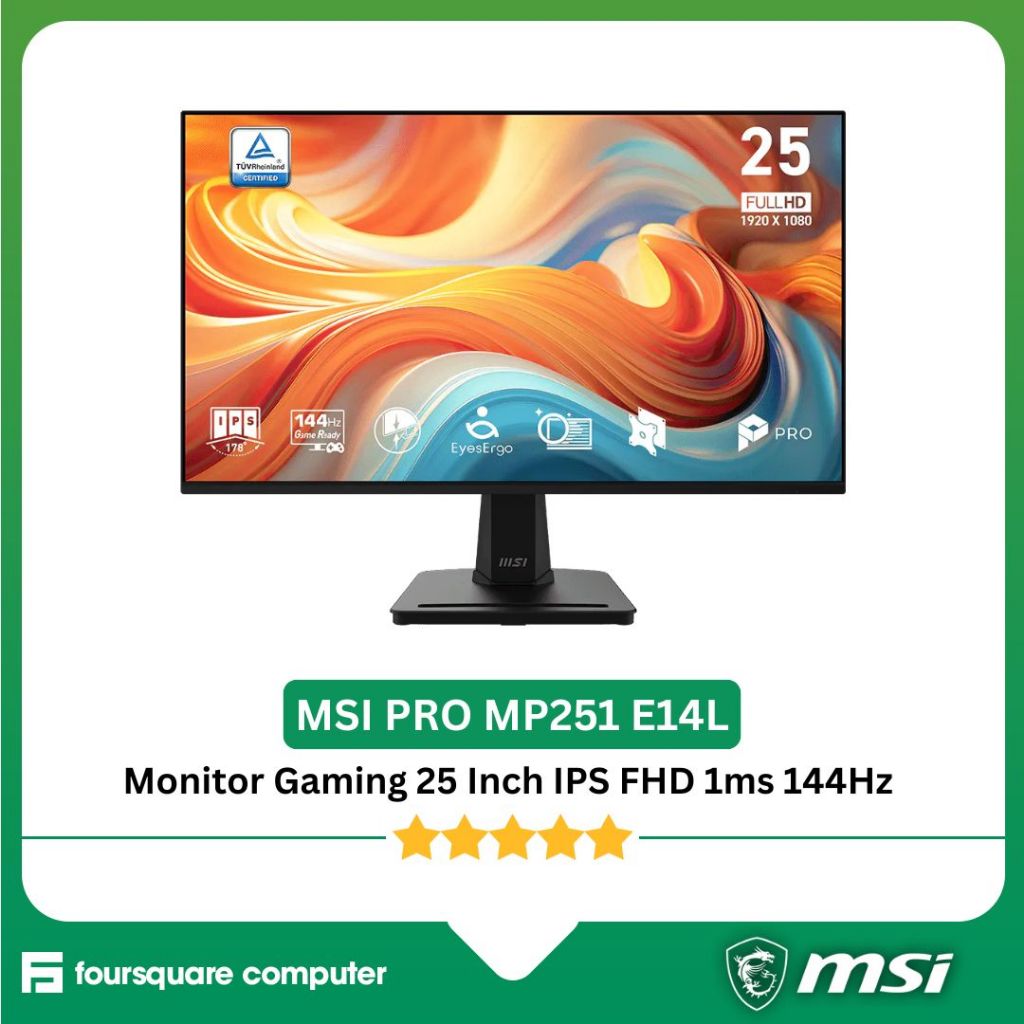 MSI PRO MP251 E14L LED Monitor Gaming 25 Inch IPS FHD 1ms 144Hz Monitor PC Komputer Garansi Resmi
