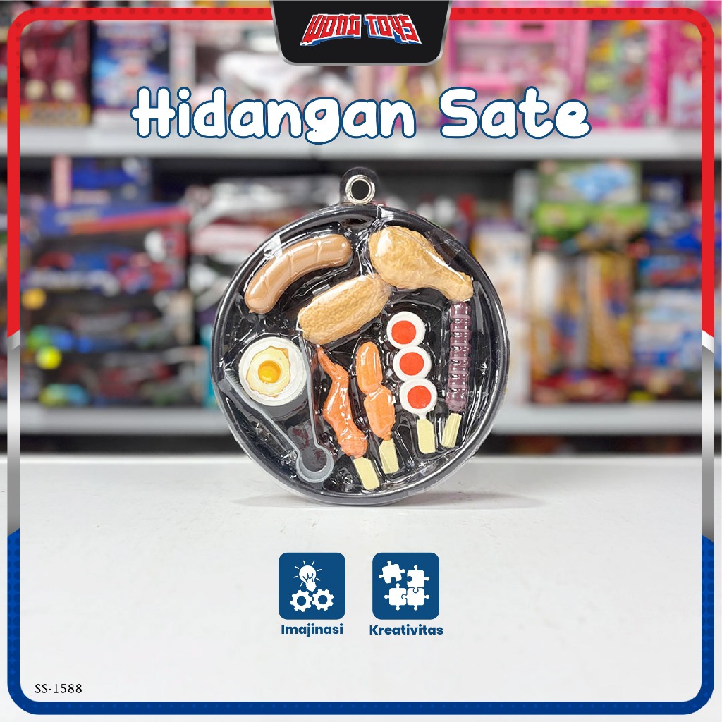 Hidangan Sate (SS-1588) - Mainan Peran Set Makanan Nampan Bundar Sate Jepang Yakitori