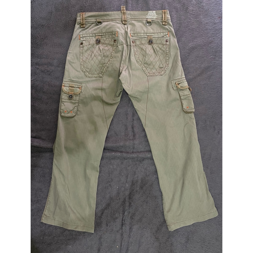 Vintage Edwin 505 Khaki streetwear Jepang Multipocket Cargo Pants