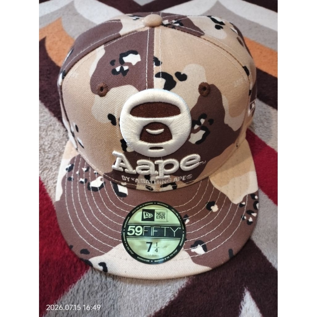 Topi Aape BY A BATHING APE x New Era 59FIFTY Desert Camo - Original Size 7 1/4