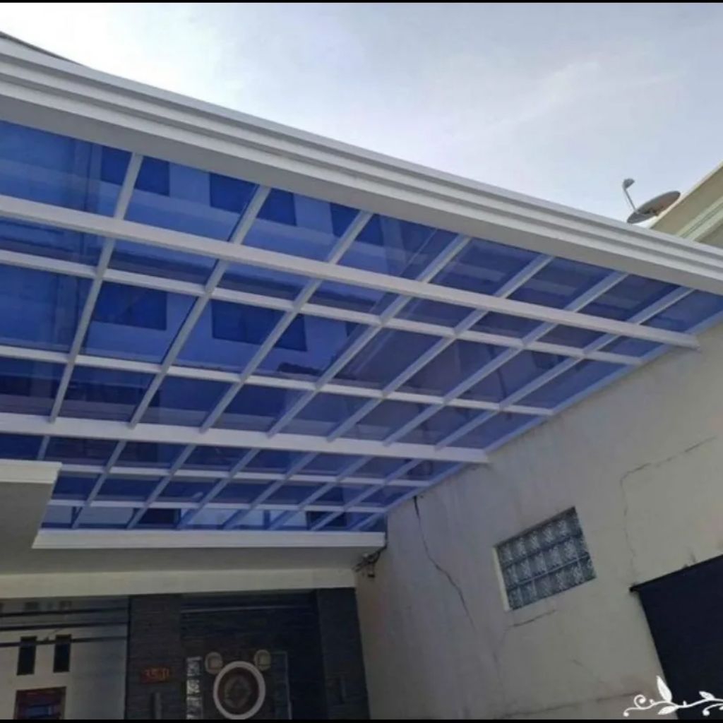 kanopi solarflat transparan canopy solartuff solid rangka besi hollow galvanis anti karat