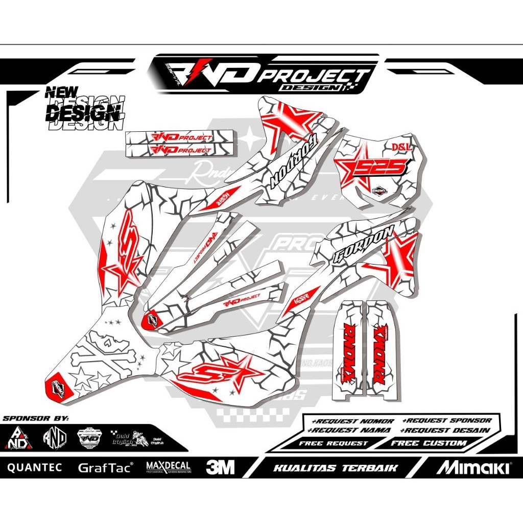 decal sticker gordon/bf/dtx  FULLBODY BISA CUSTOM nama, nomor