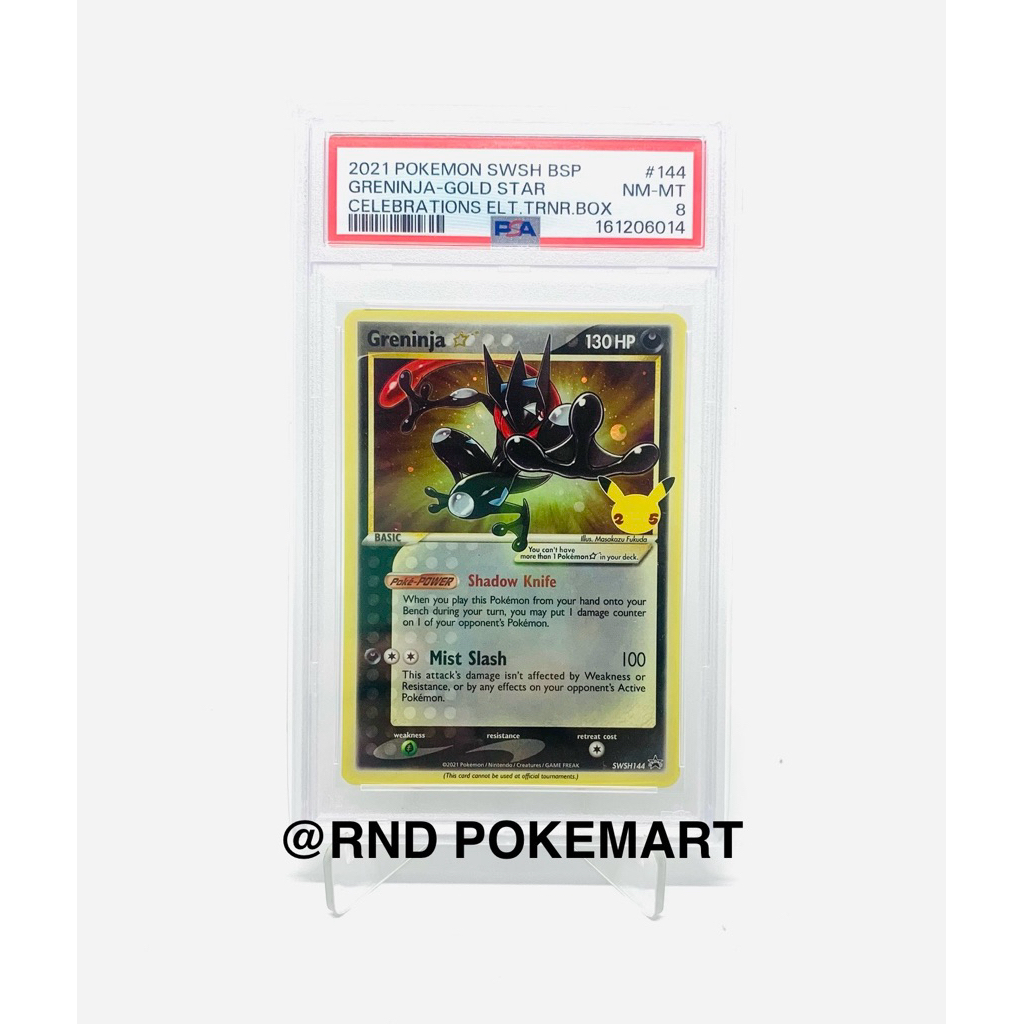 PSA 8 greninja goldstar promo 25th celebration - slab grading pokemon psa 10 termurah dan rare greni