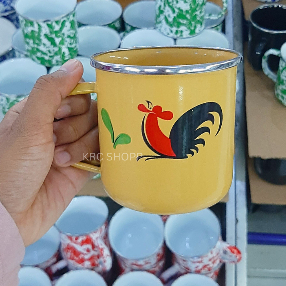 Mug/ Gelas Enamel 9cm Ayam Jago