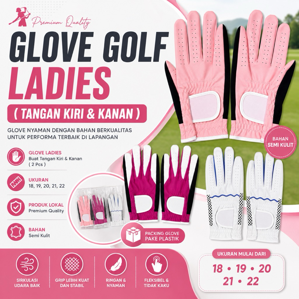 Glove Golf Ladies Sarung Tangan Golf Ladies Kulit Sintetis - Glove Golf Wanita