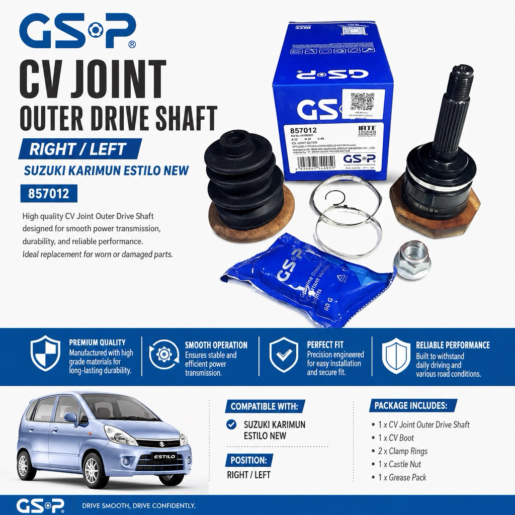 CV Joint Outer Drive Shaft Luar Kanan / Kiri Suzuki Karimun Estilo New GSP 857012
