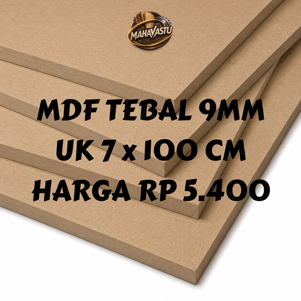 PAPAN MDF 9MM UKURAN 7X100CM