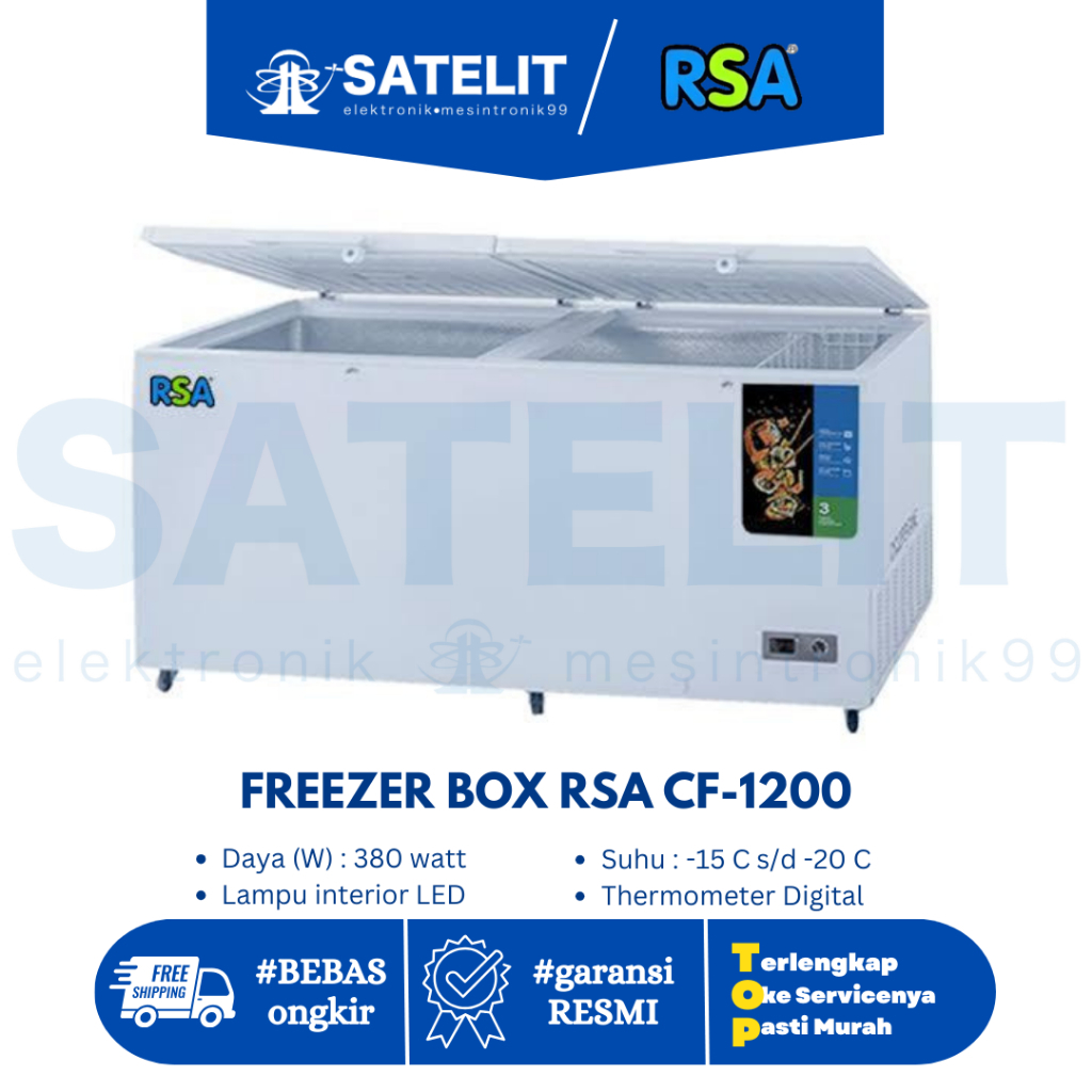 FREEZER BOX RSA CF-1200 | Chest Freezer Kapasitas Super Besar | Hemat Listrik & Tangguh