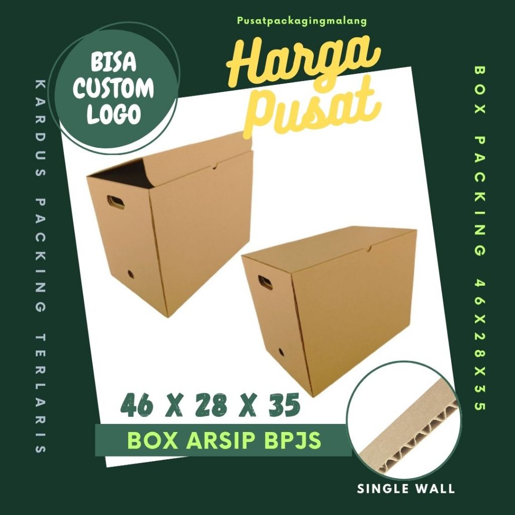 Box Arsip BPJS 46x28x35 Kardus Arsip Dus Packing/polos/File/filebox/arsipbox/box Dokumen