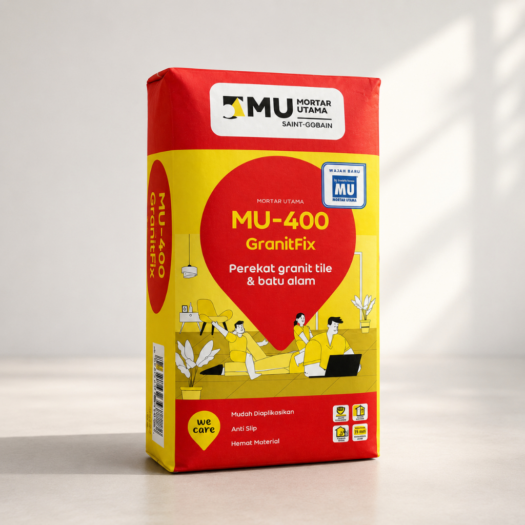 Perekat Granit MU-400 25 Kg Mortar Utama Lem Granit Batu Alam Homogeneous Tile Semen Perekat Keramik