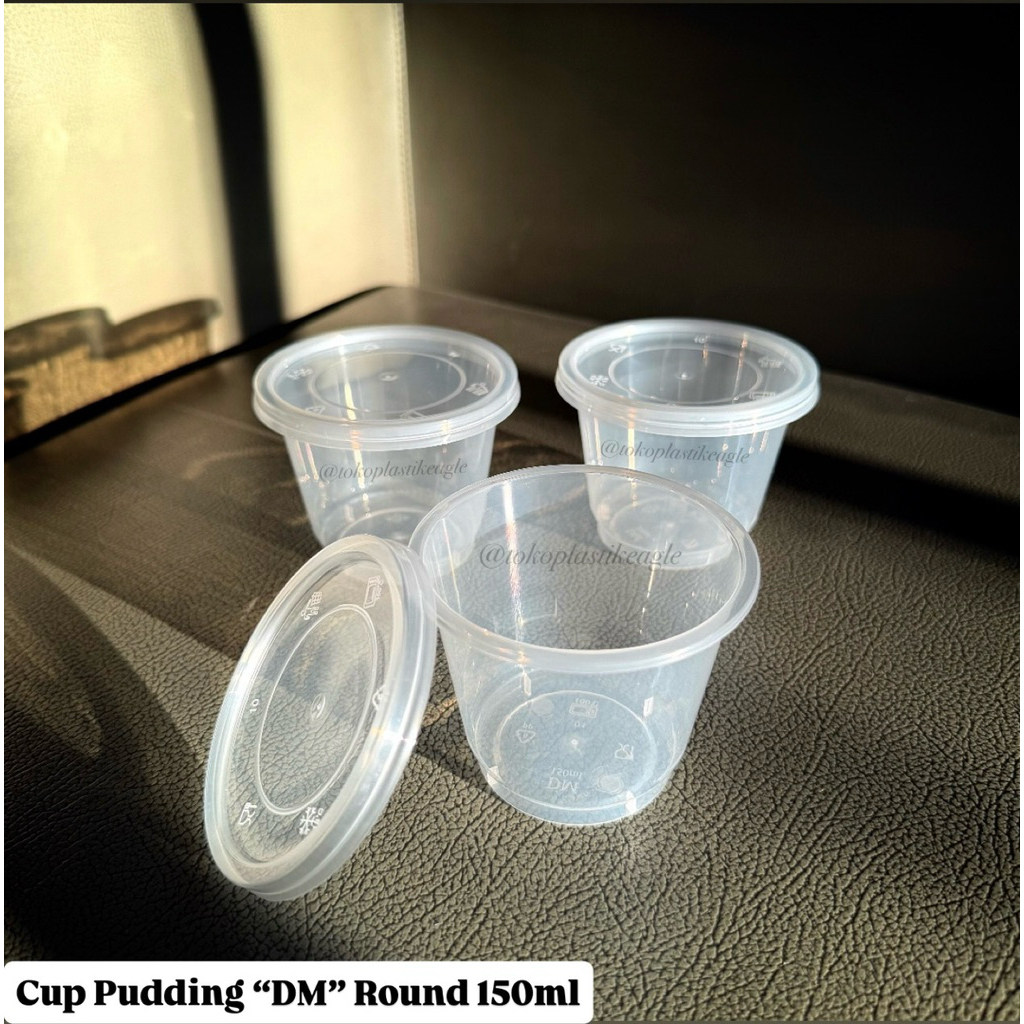 [isi 25pcs] Thinwall Cup Round Bulat 150ml / Cup Pudding 150ml Merk “DM” (Merpati)