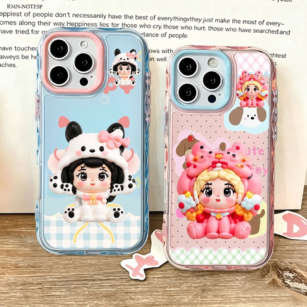 Case Compatible For ITEL A50 A70 A100C Macaron Color 2 in 1 3D Pop Out Cutie Cartoon Pastel Softcase