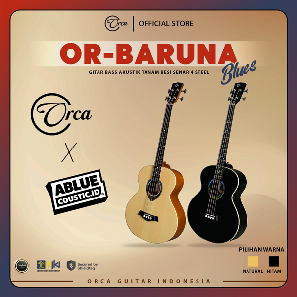 ORCA Gitar Bass Akustik Tanam Besi ( OR - BARUNA Blues ) Senar 4 Steel