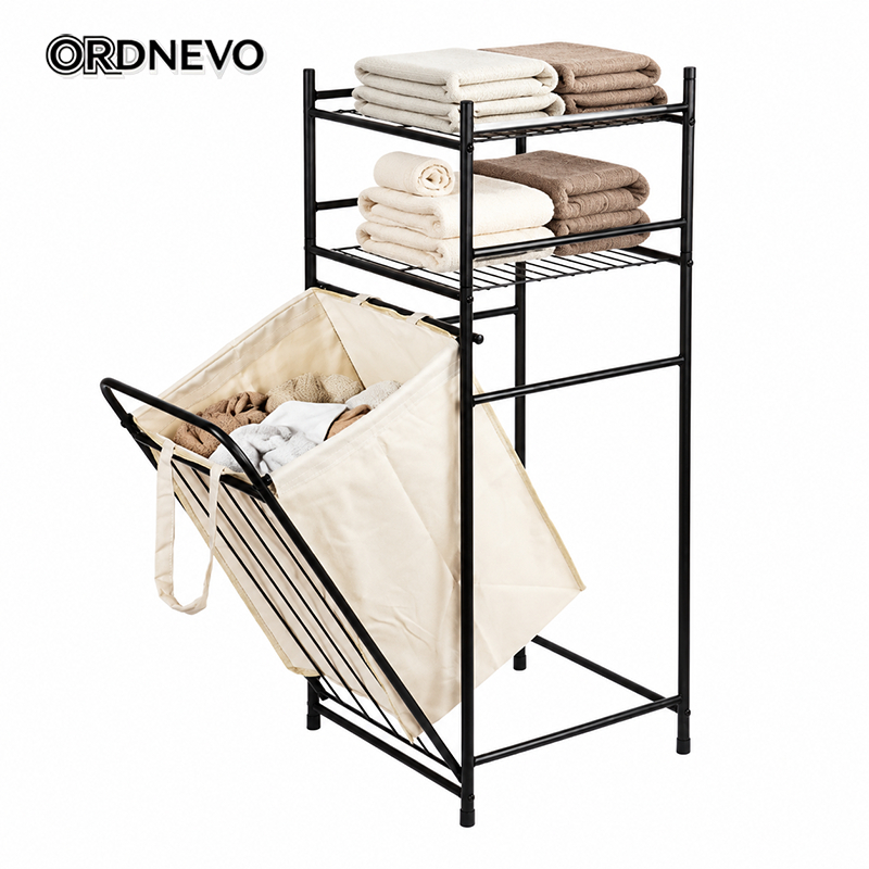 Rak Multifungsi 3 Tingkat Keranjang Laundry Baju Kotor Portable Rak Penyimpanan Barang Kamar Mandi