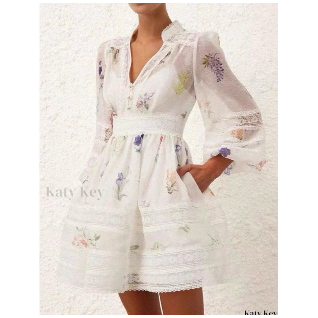 dress floral zimmer premium bkk mini dress white