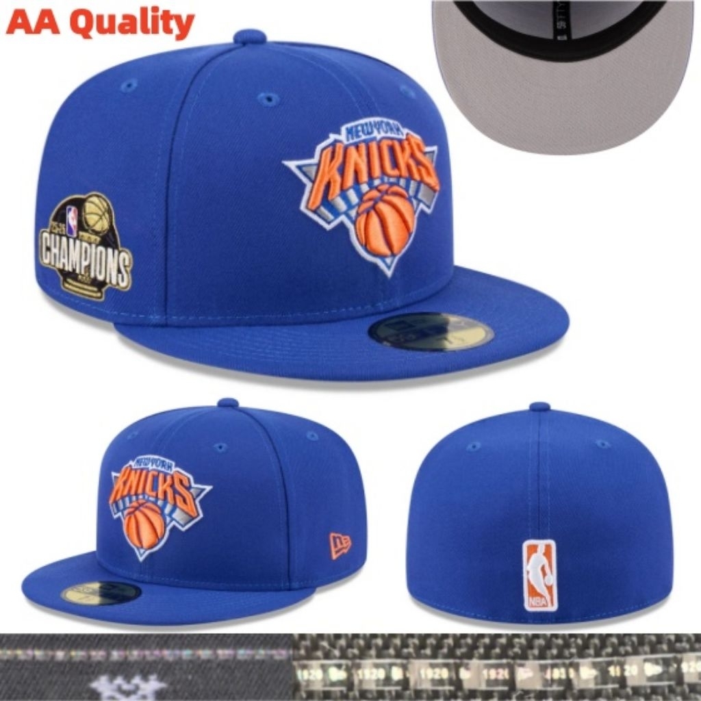 Topi Baseball New York Knicks Biru Oranye Patch NBA Champions 59FIFTY New Era