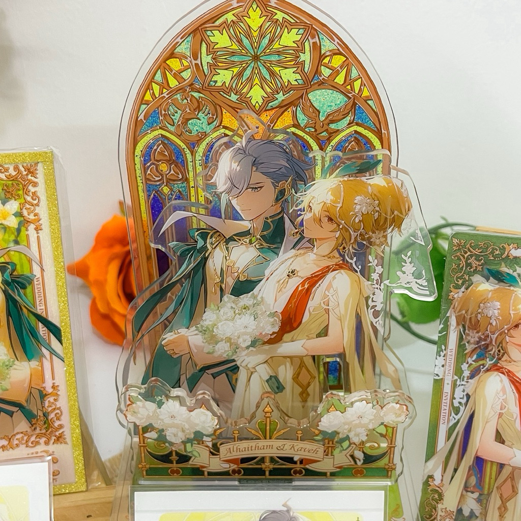 Ready Stock Haikaveh Alhaitham x Kaveh Genshin Impact Sand Jewel Standee Badge Polaroid Artprint Shi