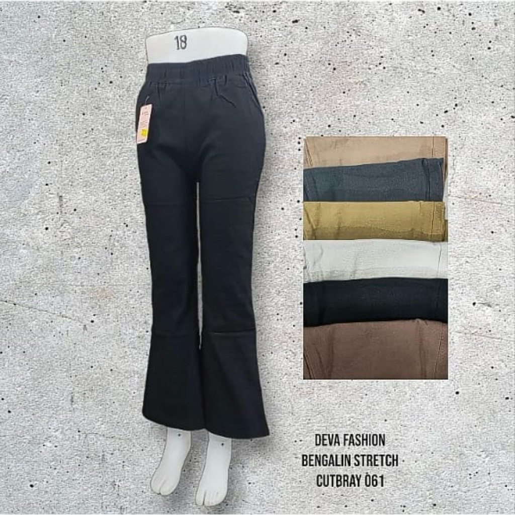 Celana Deva Cutbray Stretch Bahan Bengaline Tebal