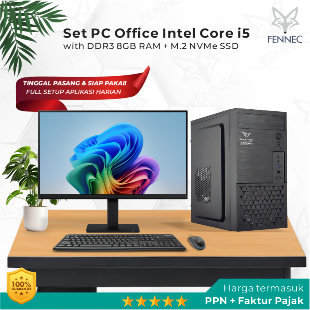 Set PC Komputer Intel Core i5 RAM 8GB SSD Rakitan Office