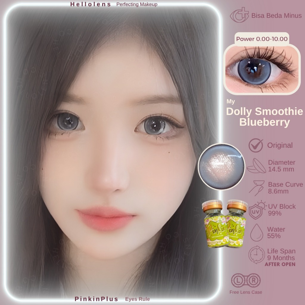 Hot Item My Dolly Eye Smoothie Blueberry Tint Shine Gloss Normal 0.00 Minus -10.00 Soflen Biru Abu G