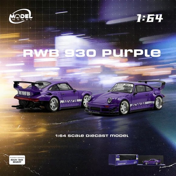 Model Model MM64 - RWB930 - 003 Purple Porsche RWB 930 Purple Ungu