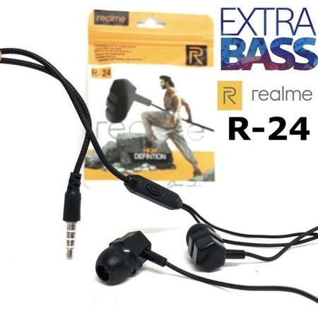 Earphone - Handsfree - Headset REALME R-24 / R-40 / R-111 / R-60 / R-88 Extra Bass HF with Mic R24 R