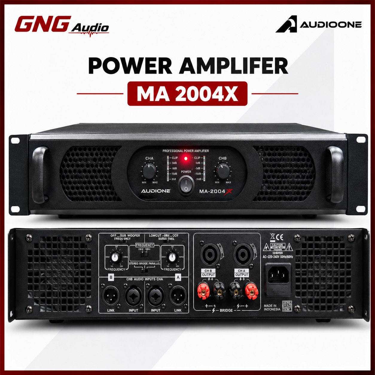 AUDIO ONE MA 2004X Power Amplifier 2000Wx2 | Bass Super Nendang Suara Jernih Original I GNG
