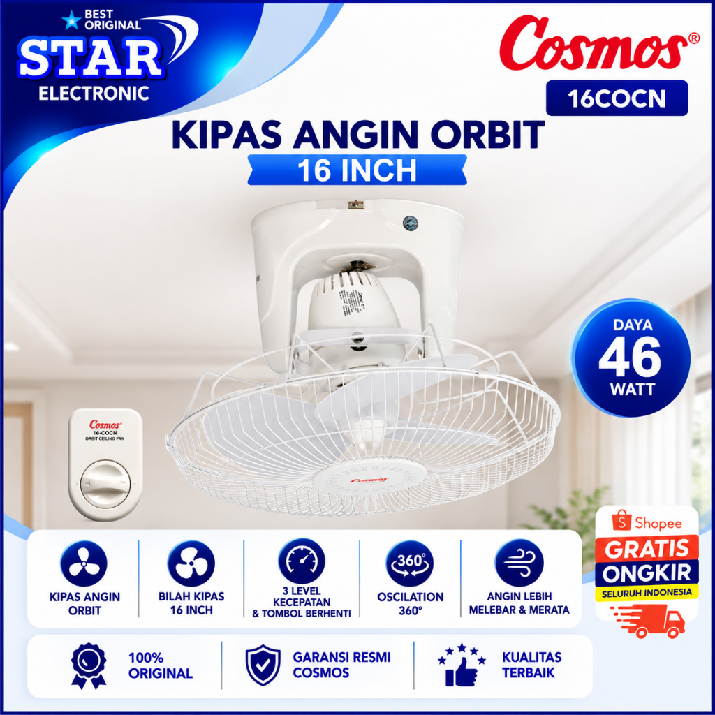 COSMOS ORBIT FAN 16COCN 16inch/16 COCN/16-COCN/ORBIT FAN COSMOS ORIGINAL GARANSI
