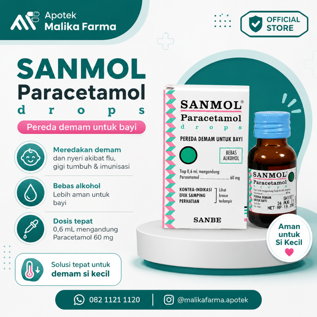 Sanmol Drops - Meredakan Nyeri dan Demam untuk Bayi