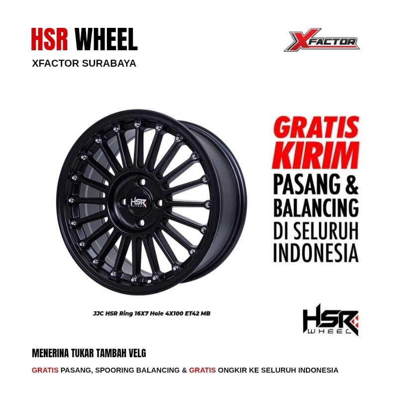 VELG MOBIL R16 HSR JJC HSR R16X7 4X100 ET42 MB 4 PCS VELG