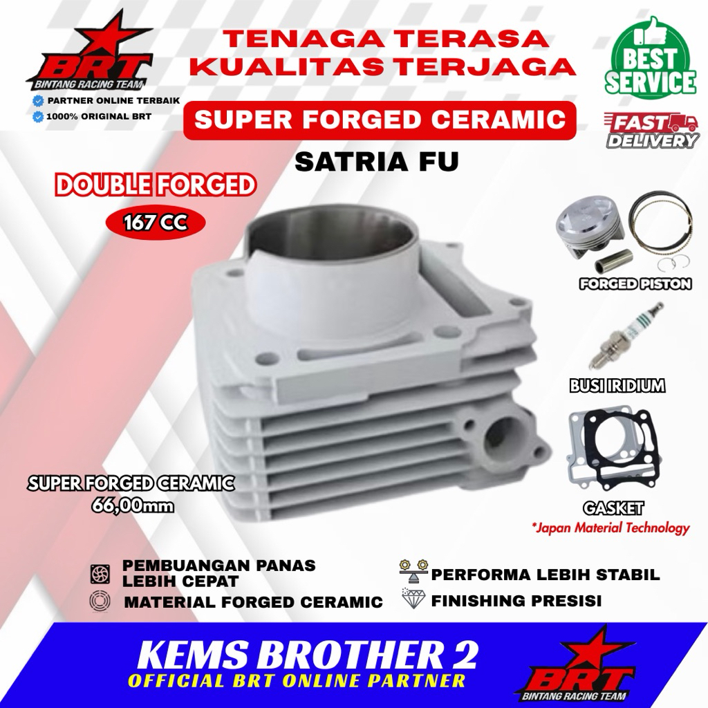 BLOK BRT SATRIA FU PISTON 66MM ORIGINAL BRT ( BLOK PISTON GASKET RING PIN KLIP )