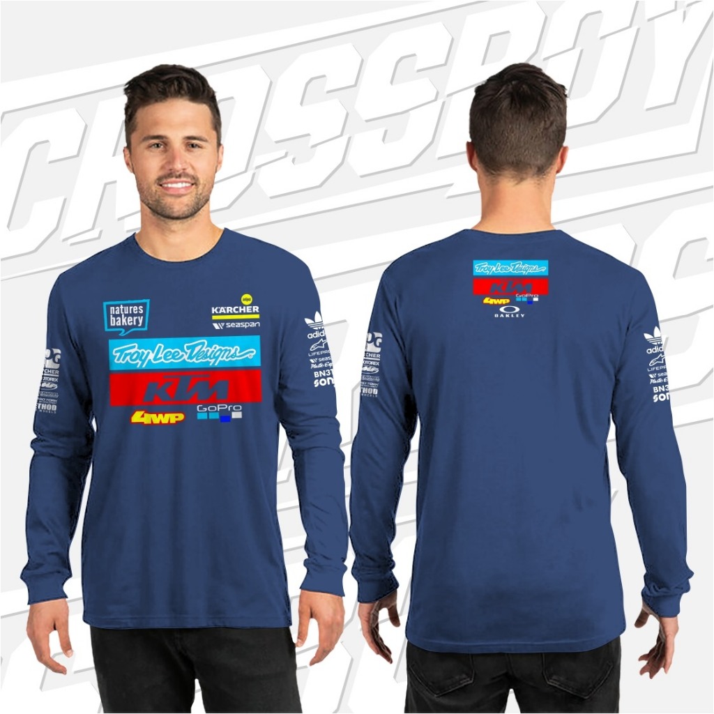 Kaos Lengan Panjang Pria & Wanita Tld Gopro Ktm Racing Motorcorss Trail Bahan Katun Combed 24s Tebal