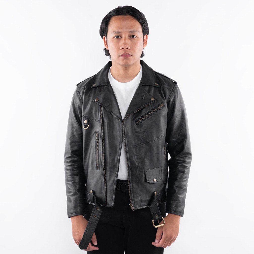 leather jacket double kerah MATERNAL Dyeto