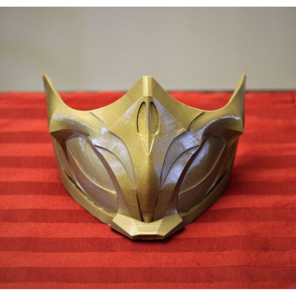 Topeng Masker Cosplay Ninja Mortal Kombat - Scorpion MK 11 Custom 3D ABS Plastik Mask