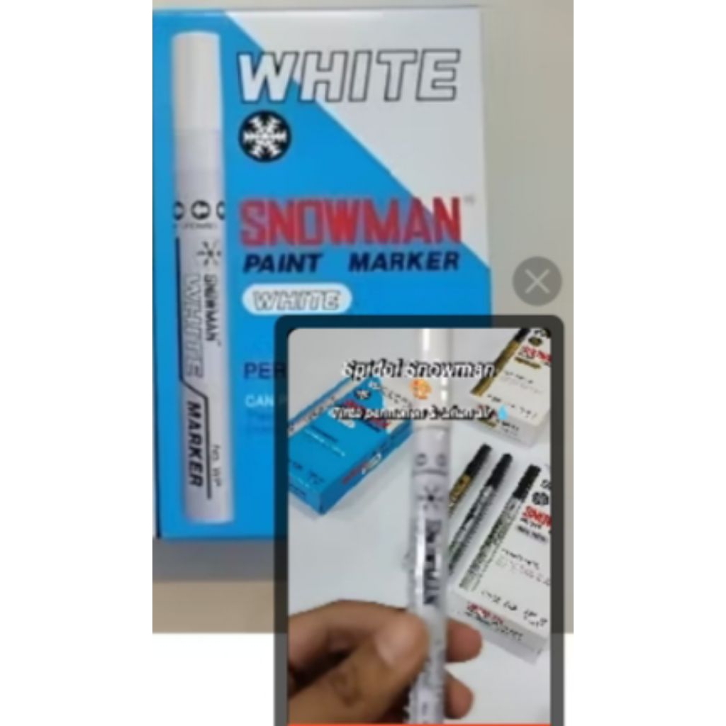 Spidol/Snowman/White/Putih/Permanen/tidakbisadihapususpainlarker
