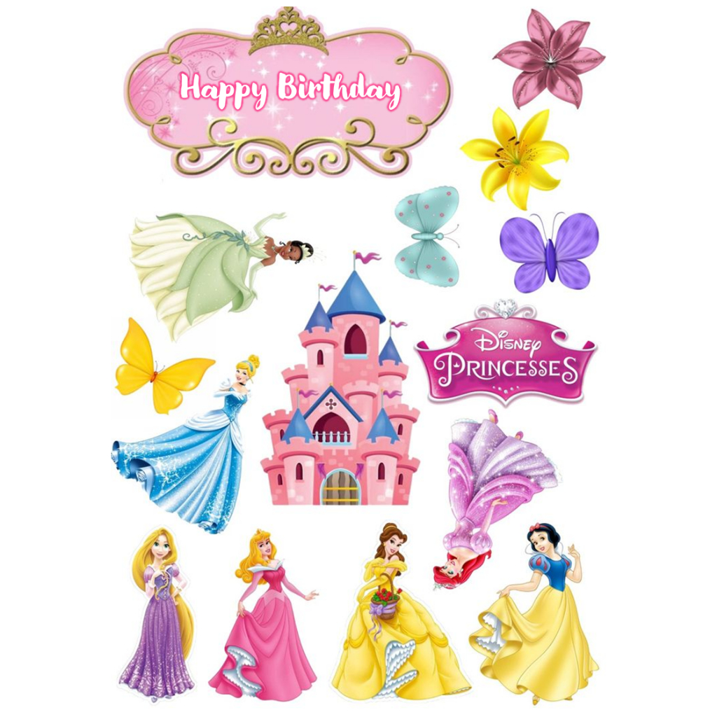 Topper PRINCESS / Hiasan Cake Princess Custom Nama / Topper Murah Ekonomis / Cake Topper Birthday Pr