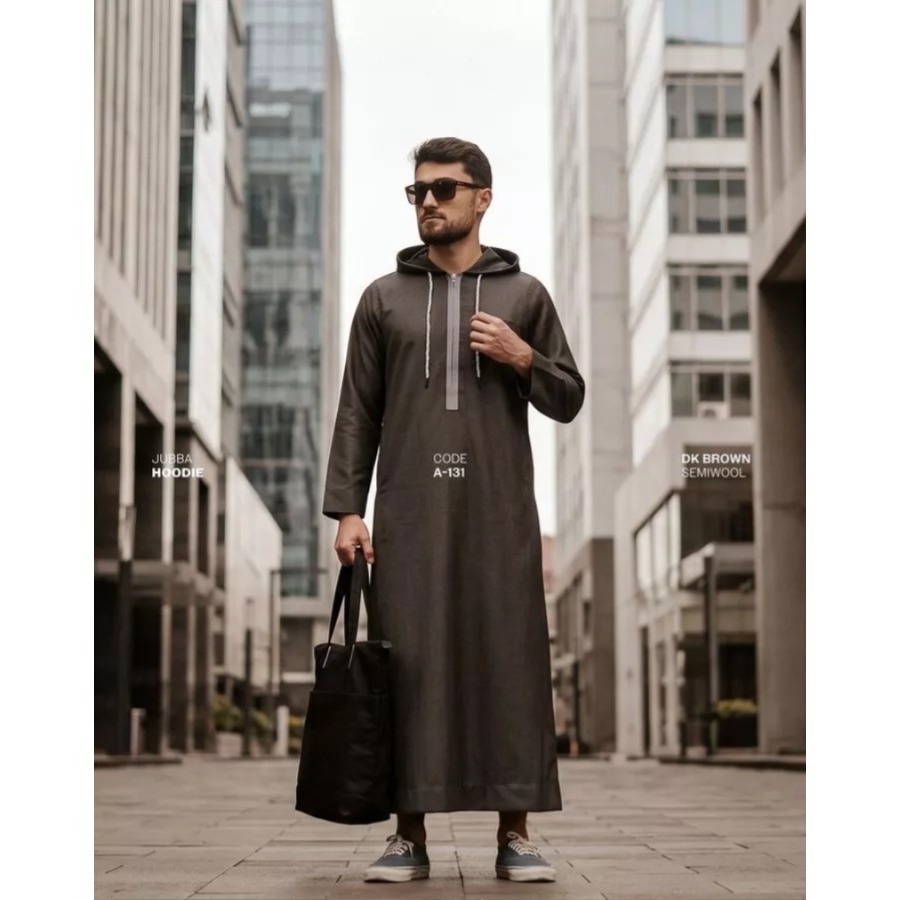 SAMASE Jubba Hoodie Reguler A131 Lengan Panjang Jubah Ghamis Pria Muslim Dewasa Terbaru 2026 Ori