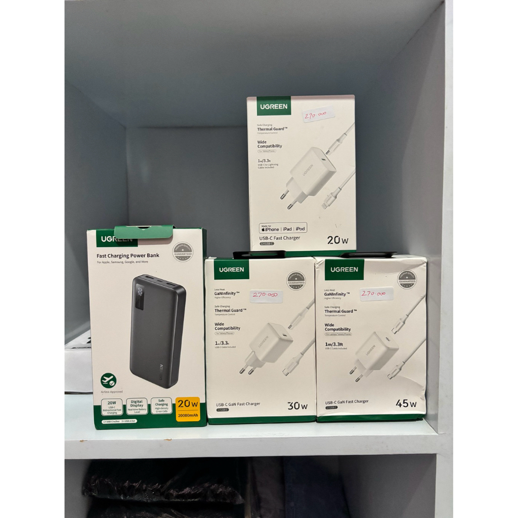 Powerbank ugreen || powerbank robot || charger ugreen || adaptor ugreen || kabel data ugreen