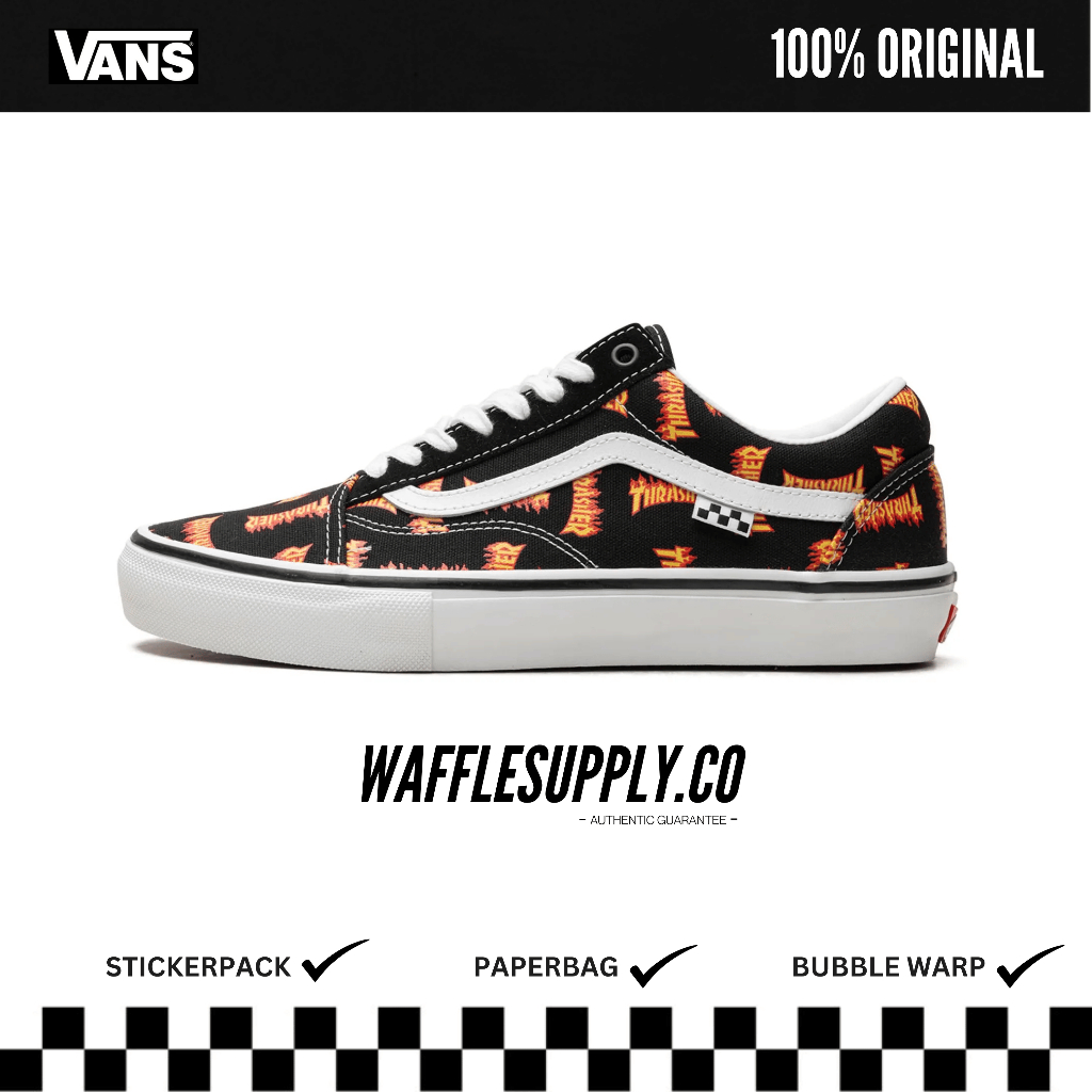 Thrasher x Old Skool Pro Skate All Over Thraser Logo [RESMI] - 100% Original
