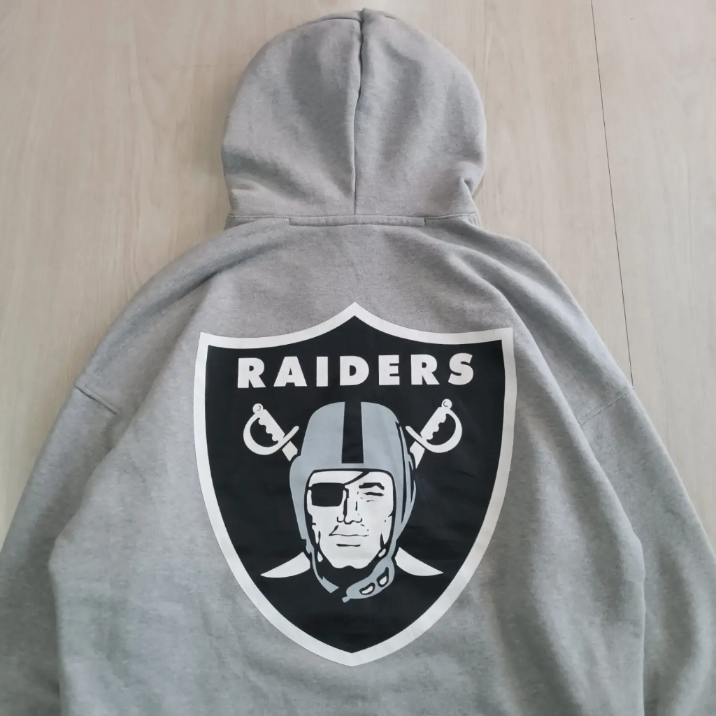 NFL RAIDERS  GREY  HOODIE ORIGINAL