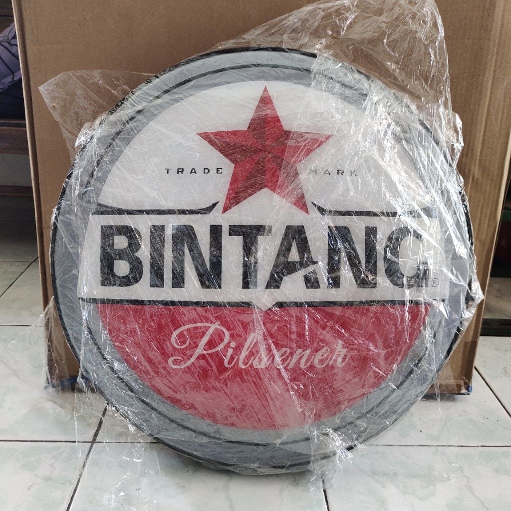Neon Box Light Box Sign Bintang Besar Diameter 50cm New Old Stock. Dekorasi Cafe, homestay Home deco