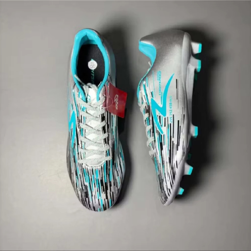 SEPATU SEPAK BOLA SPECS LIGHTSPEED REBORN FG SILVER/BLACK/AQUA - SEPATU FUTSAL SPECS LIGHTSPEED REBO