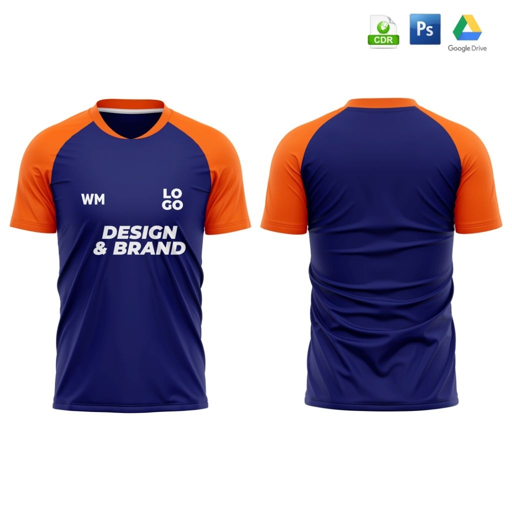 Mockup Jersey Raglan V-Neck Lancip