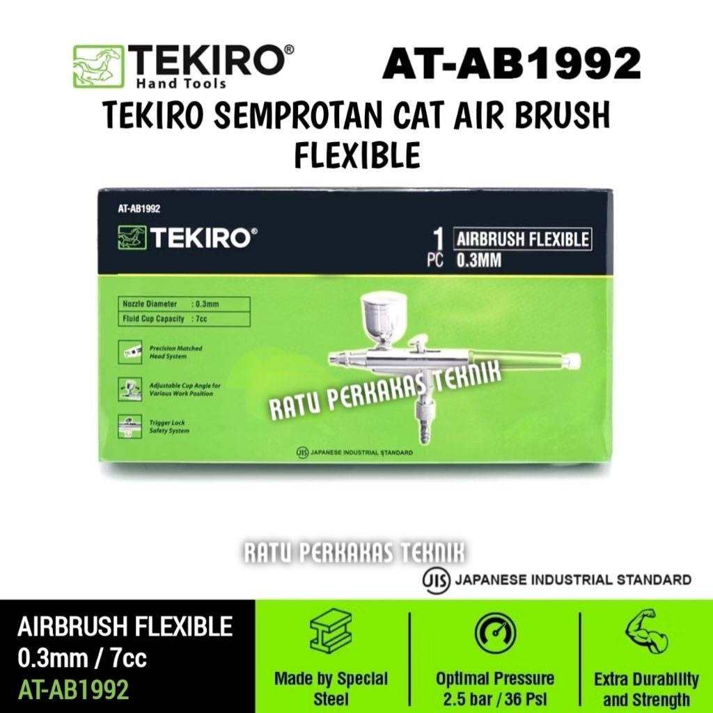 Air Brush Tekiro Airbrush Flexible Kit Paint Spray Gun Lukis Spet Air Pen Brush 0.3 mm AT-AB1992 FLE