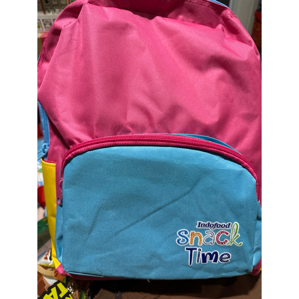 Paket Tas  Ransel Pink Snack Time Chiki ball chitato qtella prj jakarta fair limited edition