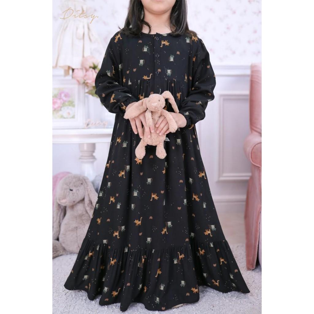 LITTLE KISSA SABLE BLACK NIGHTGOWN