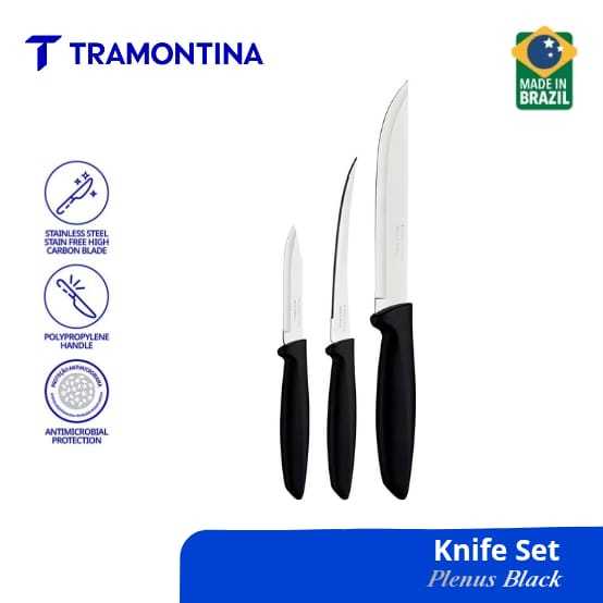 Pisau Set 3pcs Knife Set Tramontina Plenus 23498013